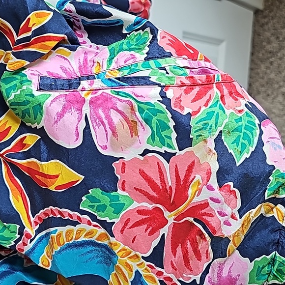 Mureli Vintage Windbreaker Jacket Floral 100% Silk Size Medium - Picture 4 of 5